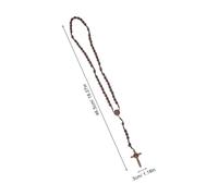 Beaupretty 2pièces Chapelet Bois Naturel Avec Pendentif Crucifix Pour Femmes Et Hommes Collier De Perles Bois Catholique Bijoux Religieux Faits Main