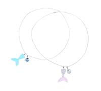 Beaupretty 2pièces Collier Sirène Dégradé Pour Femmes Pendentifs Et Chaîne Élégants Pour Événements Marins Et Occasions Rêveuses Bijoux Sirène Couleurs Vibrantes