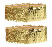 Beaupretty 2pièces Lot de Bandeaux à Paillettes pour Femme Bandeaux Élastiques pour Sport Course et Salle de Gym Brillants et Antidérapants