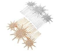 Beaupretty 2pièces Lot de Peignes à Cheveux avec Strass Pinces à Cheveux Style Gypsophile pour Mariage Barrettes Décoratives pour Femmes et Filles