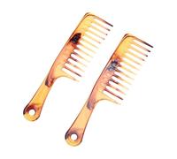 Beaupretty 2pièces Lot de Peignes à Cheveux Rétro à Manche Droit et Dents Larges pour Coiffure et Stylisme