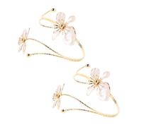 Beaupretty 2pièces Manchette De Bras à Fleurs Bijoux Décoratifs Pour Femmes Bracelets Ouverts Avec Motif Floral Accessoire Élégant Pour Tenues Décontractées Et Formelles