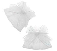 Beaupretty 2pièces Manchettes De Poignet Dentelle Avec Nœud Pailleté Extensions De Manches Blanches Pour Femmes Et Filles Accessoire Élégant Pour Célébrations Et Événements Spéciaux