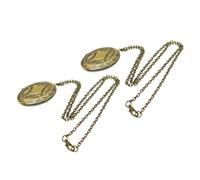 Beaupretty 2pièces Médaillons Photo Bronze Pendentif Souvenir Gravé Avec Chaîne Bijoux Commémoratifs Vintage à Locket à Image
