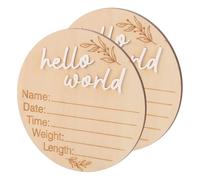 Beaupretty 2pièces Panneaux Annonce de Naissance Bois avec Prénom de Disques Ronds pour Décoration Chambre