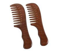 Beaupretty 2pièces Peigne à Cheveux Bois à Dents Larges Set De Peignes Réutilisables Avec Manche Confortable Pour Cheveux Bouclés Accessoire De Massage Du Chevelu Pour Femmes Et Hommes