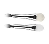 Beaupretty 2pièces Pinceau De Masque Silicone Set De Brosse Douce à Double Embout Pour Application Uniforme Des Soins Du Visage à Domicile Et Voyage