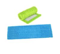 Beaupretty 2pièces Recharge De Balai Microfibre Remplacement Réutilisable pour Nettoyage des Sols pour Maison Bureau Et Surfaces Dures Vert Bleu