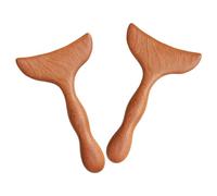 Beaupretty 2pièces Sandalwood Gua Sha Massage Tool Set Facial Scraping Board For Muscle Relief Portable Wood Massager For Face And Body