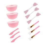 Beaupretty 3 Ensembles Set de Outils Silicone pour Soin Du Visage Brosse Double Tête Douce et Bol Mélangeur pour Application Masque Facial Mélange et Nettoyage Kit Complet pour Peaux