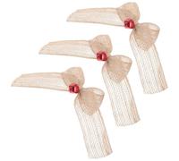 Beaupretty 3 Nœuds Présents en Toile de Jute Naturelle Faits Main, Élégance Artisanale avec Design Unique, pour Décorations de Noël et Emballages Présents