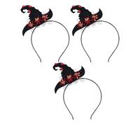 Beaupretty 3 Pièces Bandeaux Chapeaux de Sorcière Halloween avec Fleurs Accessoires Cheveux Costume Sorcière pour Filles et Femmes Décoration Cosplay Party