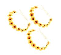 Beaupretty 3 Pièces Bandeaux Floraux Hawaïens avec Fleurs Jaunes Accessoires Élégants pour Fêtes Événements et Photographies