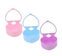 Beaupretty 3 Pièces Boîte à Bijoux Cœur Portable avec Miroir Petite Boîte de Rangement Polyvalente pour Coffret Vintage pour Bagues et Boucles Doreilles