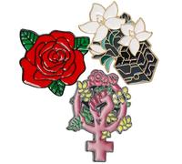 Beaupretty 3 pièces Broche Féministe Épinglette Utérus pour Sac à Badge Floral Accessoire Mode Unique et Délicat