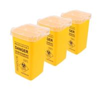 Beaupretty 3 pièces Conteneurs pour Objets Tranchants avec Couvercle à Bascule Poubelle de Sécurité pour Élimination Aiguilles Boîte de Collecte Portable pour Déchets de Tatouage Jaune