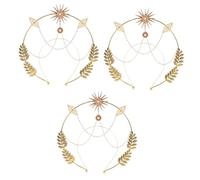 Beaupretty 3 Pièces couronne baroque hair toppers accessoire fete Bandeau coiffe de fête coiffe de femmes adultes coiffes pour femmes bande de cheveux de carnaval Casque femme cuivre