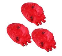 Beaupretty 3 pièces Décorations Halloween Cœurs Humains Simulés Vinyle Effet Réaliste Accessoires Effrayants pour Fête et