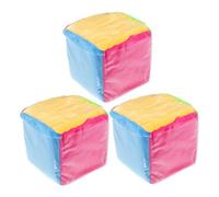 Beaupretty 3 Pièces Dés Peluche avec Poches pour Cartes Cubes Souples Colorés à Faces pour Jeux Éducatifs Classe Développent Mathématique et Interaction Familiale