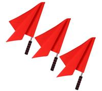 Beaupretty 3 Pièces Drapeau de Signalisation, Drapeau de Course Portatif, Rouge, Acier Inoxydable et Tissu, Prise en Main Confortable, Léger, Facile à Transporter, pour Athlétisme