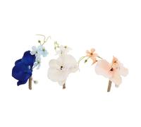 Beaupretty 3 Pièces Épingles à Fleurs Soie pour Élégantes Orchidées Blanches Royal pour Prom et Occasions Spéciales Accessoires Floraux pour Robes et Tenues
