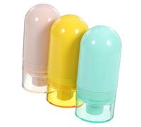 Beaupretty 3 Pièces Lot de Bouteilles de Voyage Abs Réutilisables et Rechargeables pour Shampooing Lotion et Gel Design Pratique et Jaune Rose Vert