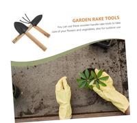 Beaupretty 3 pièces Mini Pelle Truelle Râteau de Jardin avec Manche Bois Outil Fer pour Camping Plantation et Entretien Extérieur