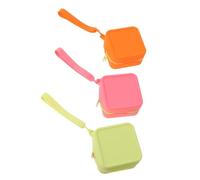 Beaupretty 3 Pièces Mini Porte-Monnaie en Silicone Zippé Élégant Vintage | Organisation Quotidienne du Paquet, Compatible avec Écouteurs et Câbles Usb, Forme Minimaliste Moderne Chic