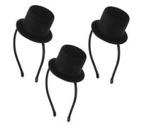 Beaupretty 3 Pièces Mini Top Hat Headband Femme Fascinator Vintage pour Fête Cosplay Noël Accessoire Chic