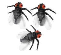 Beaupretty 3 Pièces Miniature Realistic Fly Toys Plastic Artificial Insects Educational Props for Science Learning and Outdoor Activities