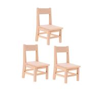 Beaupretty 3 pièces Miniature Wooden Doll Chairs for Dollhouse Living Dining Realistic Mini Chairs for DIY Tiny House Furniture Accessories