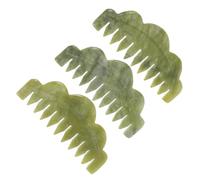 Beaupretty 3 pièces Peigne de Massage Jade Naturel Peigne pour Chevelu Soin Capillaire Anti-pelliculaire Outil de Grattage Manuel Multifonction pour Femmes et Hommes