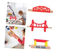 Beaupretty 3 pièces Ponts Bois pour Circuit de Train Accessoires de Construction Magnétique pour Garçon Fille Ponts Simulés pour Renforcement Parent Garçon Fille et Coordination