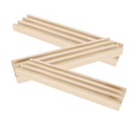 Beaupretty 3 pièces Supports Domino Bois pour Jeu Train Mexicain Rangement Multi-Slots pour Dominos et Cartes Alphabétiques Présentoir Stable avec Patins Antidérapants Pin