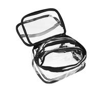 Beaupretty 3 pièces Trousse de Toilette Étanche Sac à Cosmétiques Transparent Pratique pour Voyage et Camping Ensemble de Sacs de Rangement Grand Petit Demi Lune