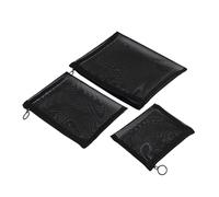 Beaupretty 3 pièces Trousse Maquillage Femme Sacs Maille Noirs Portable Léger Rangement Cosmétique Voyage Organisateur Toiletry Pouch