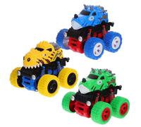 Beaupretty 3 pièces Voitures Tout Terrain à Roues Jouets Éducatifs Colorés pour Garçon Fille Modèles Robustes et Sûrs Kit de Véhicules Amusants pour Créativité et Orientation