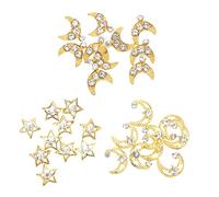 Beaupretty 30 Pièces Accessoires Pour Ongles En Métal Jolis Autocollants Pour Les Ongles Décor D'accent D' Ornement De Lune Ongles Strass Briller Étoile Art Gel Alliage De Zinc