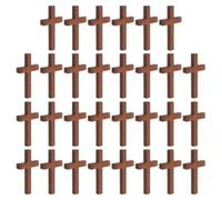 Beaupretty 30 Pièces Pendentif Croix en Bois pour Bracelet Design Élégant, Solide et Délicat, pour Contemplation et Festivals Artisanaux