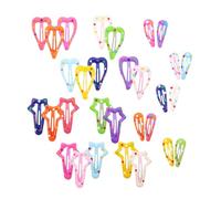 Beaupretty 30 pièces Set de Pinces à Cheveux Colorées pour Femmes et Filles Clips Snap Légers et Confortables Accessoires Mode Multifonctions avec Formes Cœur Goutte et Étoile pour Usage
