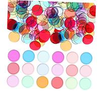 Beaupretty 300 pièces Bingo Chips Marqueurs Ronds Plastique Transparent pour Jeux de Bingo et Activités Éducatives Accessoires de Comptage Multicolores