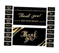 Beaupretty 300 Pièces Cartes de Remerciement Noires Miniatures pour Petites Entreprises avec Dos à Personnaliser pour Boutiques et