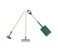 Beaupretty 3ensembles Outils De Jardin Miniatures pour Maison De Poupée Comprenant Une Truelle Un Râteau Houe Adaptés à Échelle pour Culture De Plantes Décoration