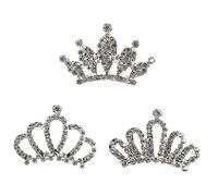 Beaupretty 3pièces Accessoires Coiffure Garçon Fille Couronnes Strass Peignes Décoratifs Pour Fête Anniversaire Noël Cosplay