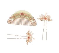 Beaupretty 3pièces Accessoires Pour Cheveux Chinois Peignes Latéraux Acétate Et Métal Ornements De Cheveux Pour Femmes Épingle à Fleur Chinoise Pour Mariées Et Artistes De Scène