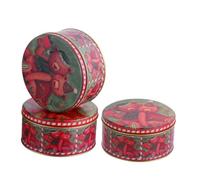 Beaupretty 3pièces Boîtes Métalliques Vides Rondes Pour Bonbons Biscuits Et Pâtisseries Avec Couvercle Hermétique Pour Rangement Facile