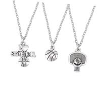 Beaupretty 3pièces Collier Pendentif Basketball Pour Couples Basketball Panier Aime Hommes Et Femmes