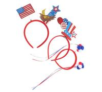 Beaupretty 3pièces Lot De Bandeaux Pour Cheveux Motif Drapeau Américain Accessoires Patriotiques Pour Femmes Décorations De Fête Couvre-chefs