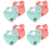Beaupretty 4 Ensembles Bavoirs Pour Tout-Petits Bavoirs Bandana Pour Bébé Bandana Pour L'Alimentation De Bébé Pour Filles En Crêpe 2 pièces * 4