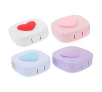 Beaupretty 4 Ensembles Étui à Lentilles de Contact Portable Couleurs Macaron avec Miroir Boîte de Rangement Pratique pour Lentilles Cosmétiques pour Voyager et Activités Extérieures